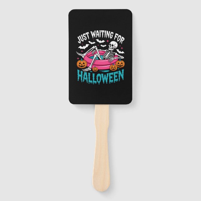 Just Waiting For Halloween Png Hand Fan (Front)