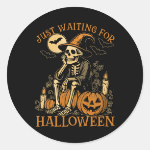Just Waiting For Halloween Shirt - Summerween Funn Classic Round Sticker