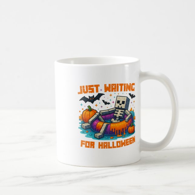 Just Waiting For Halloween Skeleton  Coffee Mug (Right)