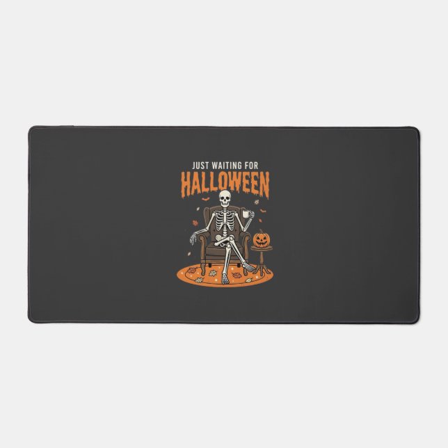 Just Waiting For Halloween Skeleton Design_1 Desk Mat (Front)