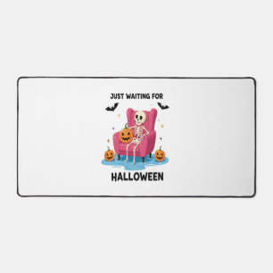 Just Waiting for Halloween Skeleton Desk Mat