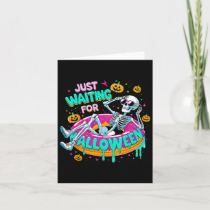 Just Waiting For Halloween Skeleton Doughnut Summe Card