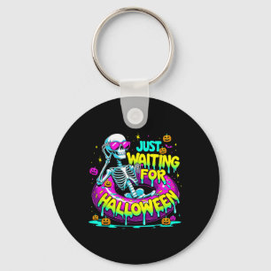 Just Waiting For Halloween Skeleton Doughnut Summe Key Ring