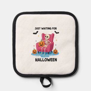 Just Waiting for Halloween Skeleton Pot Holder