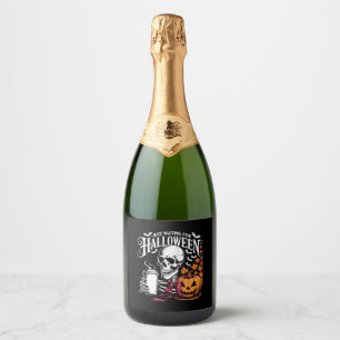Just Waiting For Halloween Sparkling Wine Label