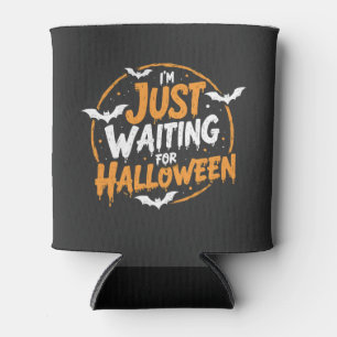 Just Waiting For Halloween Spooky Batty Gift Can Cooler