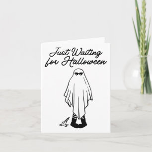 Just Waiting For Halloween Spooky Ghost Summer Hal Card