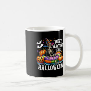 Just Waiting For Halloween Spooky Skeleton Summer Coffee Mug