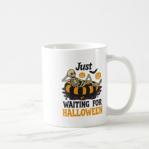Just Waiting For Halloween Spooky Summer Skeleton Coffee Mug