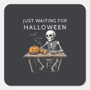 "Just Waiting for Halloween Sticker Funny