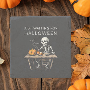 "Just Waiting for Halloween Stone Coaster Funny