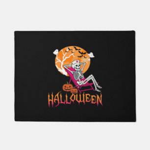Just Waiting For Halloween Summer Nurse Skeleton P Doormat