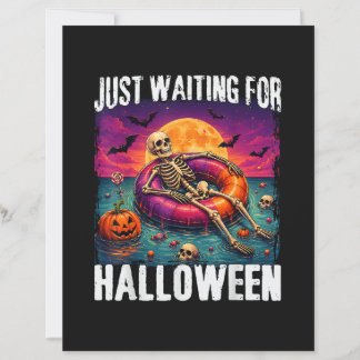 Just Waiting for Halloween Summer Skeleton Men Wom