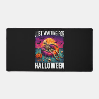 Just Waiting for Halloween Summer Skeleton Men Wom Desk Mat