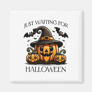Just Waiting For Halloween Summer Spooky Pumpkin Magnet