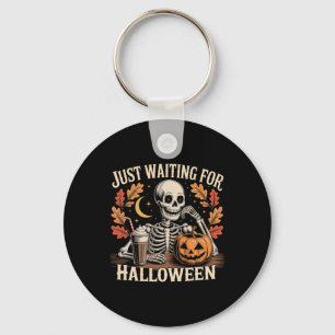 Just Waiting For Halloween Summerween Funny Spooky Key Ring