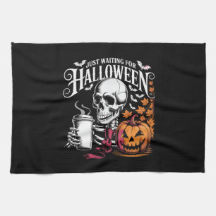 Just Waiting For Halloween Tea Towel