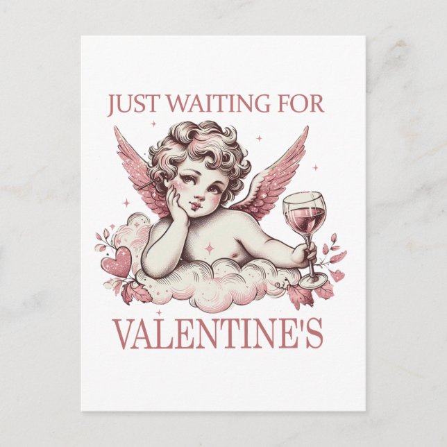 Just Waiting For Valentine Postcard (Front)