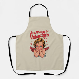 Just Waiting For Valentine's Retro Baby Cupid Love Apron
