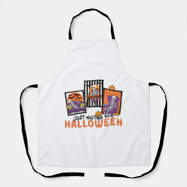 Just Waiting Halloween Fall Vibes Apron (Front)
