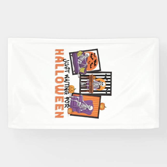 Just Waiting Halloween Fall Vibes Banner (Horizontal)