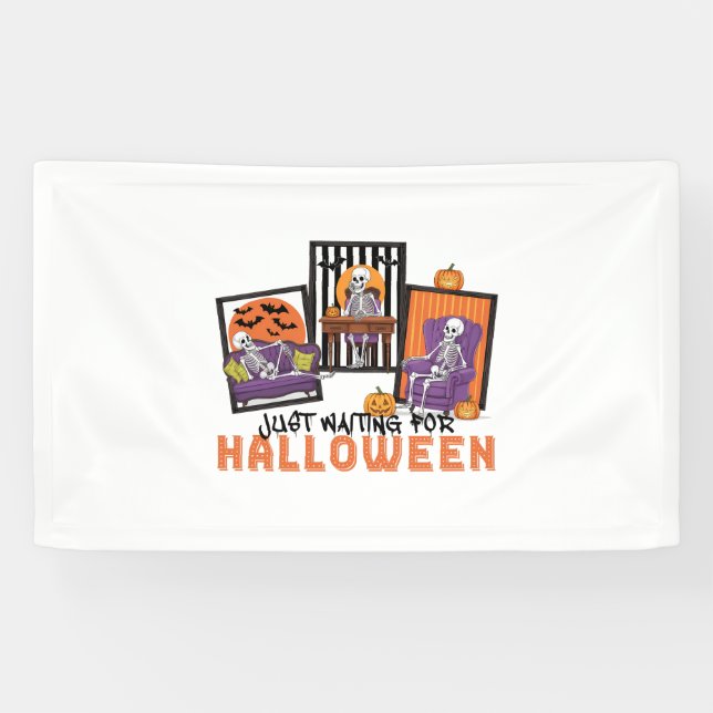 Just Waiting Halloween Fall Vibes Banner (Horizontal)