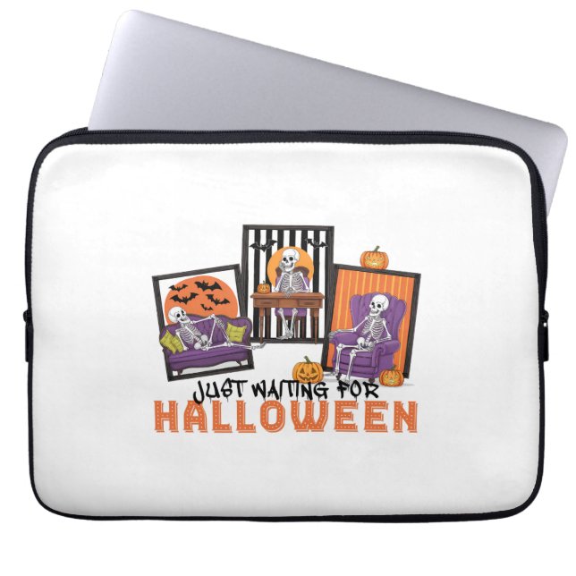 Just Waiting Halloween Fall Vibes Laptop Sleeve (Front)