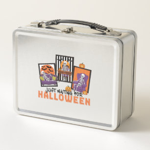 Just Waiting Halloween Fall Vibes Metal Lunch Box