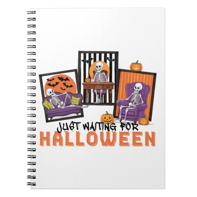Just Waiting Halloween Fall Vibes Notebook (Front)