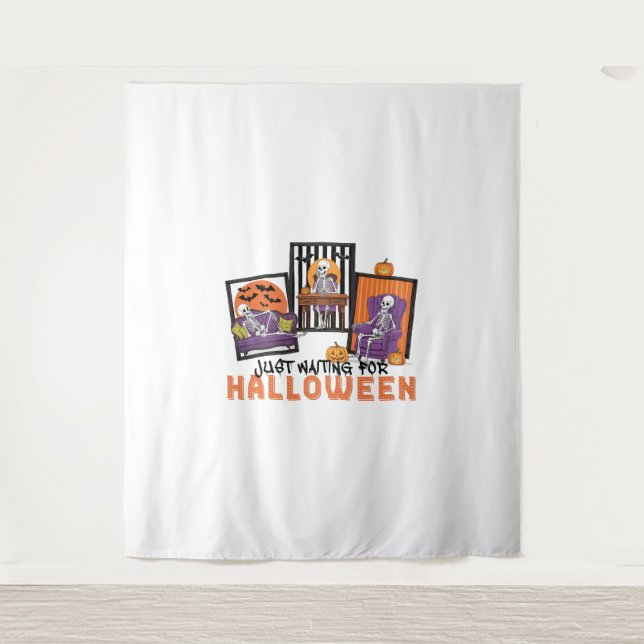 Just Waiting Halloween Fall Vibes Tapestry (Front)