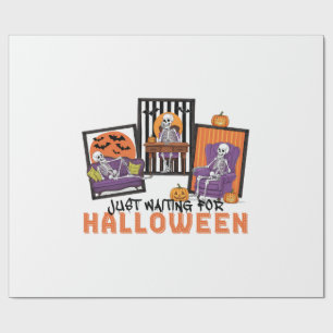 Just Waiting Halloween Fall Vibes Wrapping Paper