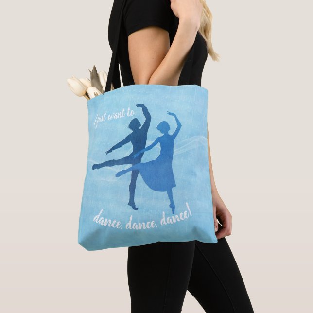 Just Want to Dance Ballet Theme - Custom Text Tote (Close Up)