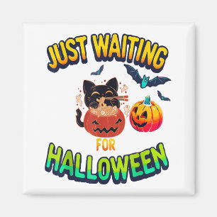 just wating for Halloween Black Cat Van Gogh Starr Magnet
