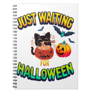 just wating for Halloween Black Cat Van Gogh Starr Notebook