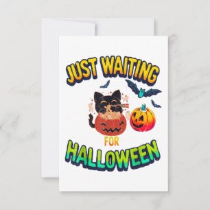 just wating for Halloween Black Cat Van Gogh Starr Thank You Card