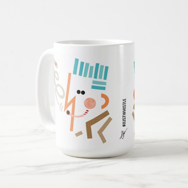 Just Whistle Illustration Abstract Modern Art Mug (Front Left)