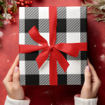 Just White and Black Buffalo Plaid Christmas Wrapping Paper Sheet<br><div class="desc">Classic Christmas colour buffalo plaid pattern wrapping paper multi set in black and white.
Customise the plain white background colours if needed.
You can transfer the seamless tile graphic black gingham plain onto other gifts and decor.</div>
