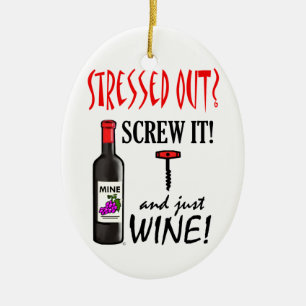 Just Wine Ceramic Ornament