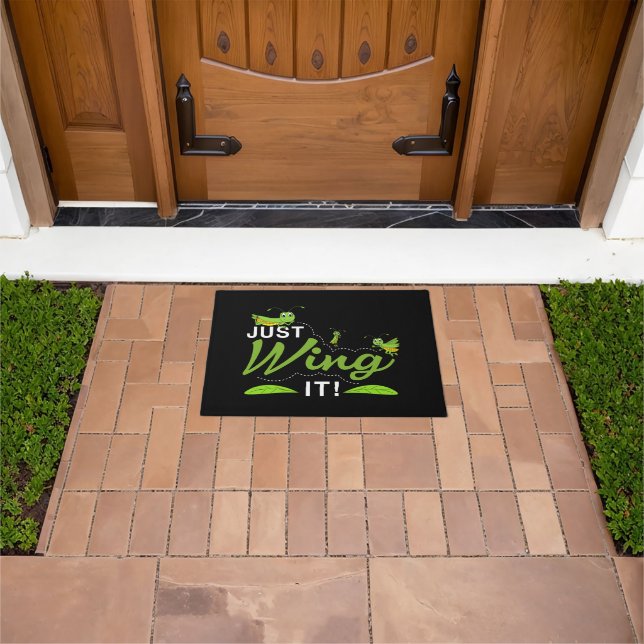 Just Wing it - Grasshopper Keep Trying Quote Doormat (Outdoor)