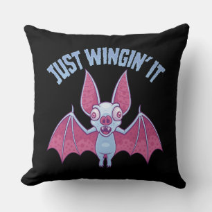 Just Wingin' It Derpy Albino Bat Cushion