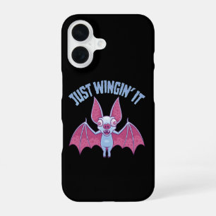 Just Wingin' It Derpy Albino Bat iPhone 16 Case