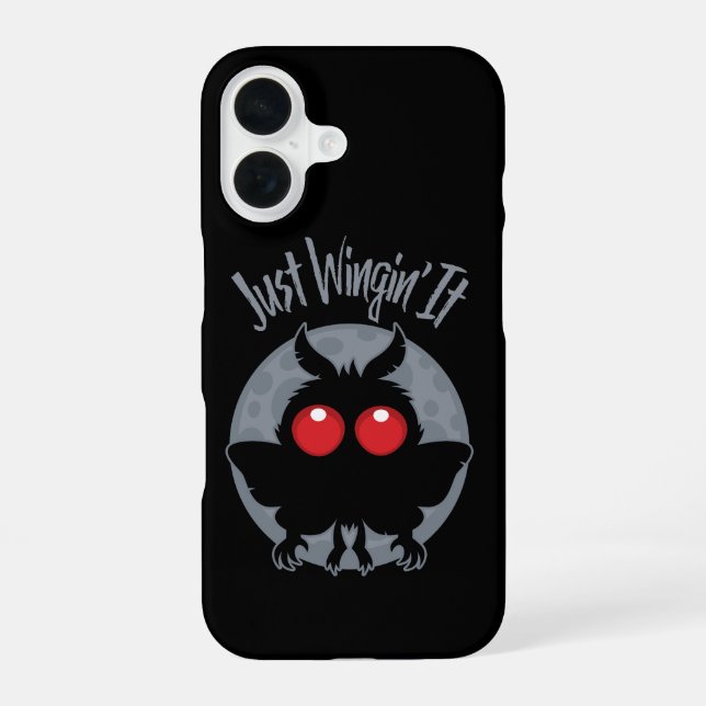Just Wingin' It Mothman Mischief iPhone 16 Case (Back)