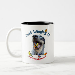 Just Winging It Bird Dog Two-Tone Coffee Mug