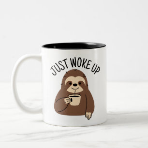 Just Woke Up Sloth Morning Two-Tone Coffee Mug