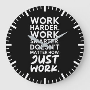 Just Work - Gym, Hustle, Success, Motivational Large Clock