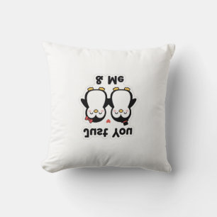 🐧💖 Just You & Me – Cute Penguin Couple Design Cushion