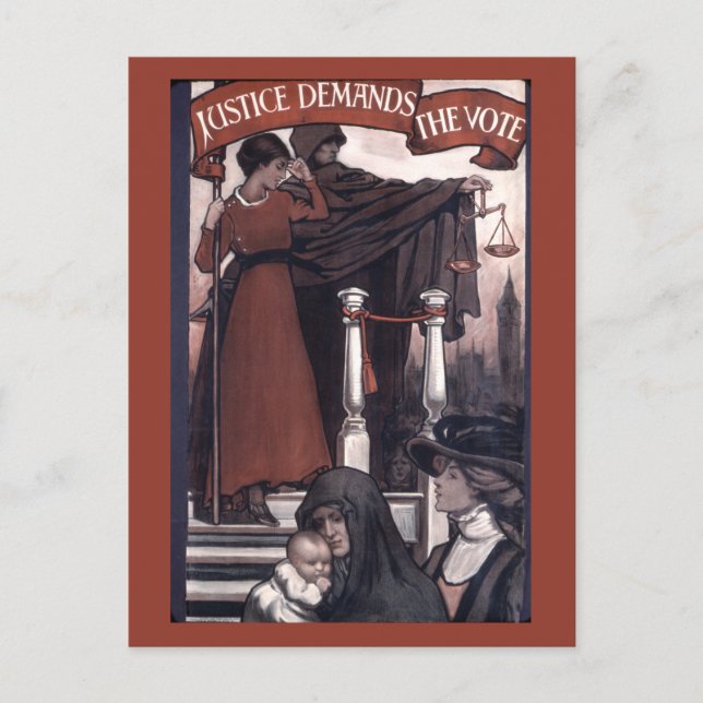 Justice Demands the Vpte Postcard (Front)