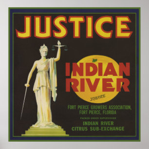 Justice Florida Crate Label Poster