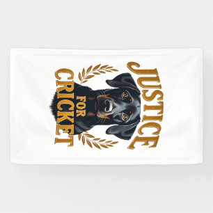 Justice For Cricket Vintage Dog Memorial Typograph Banner