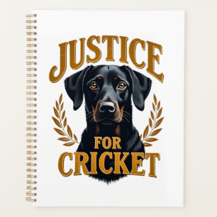 Justice For Cricket Vintage Dog Memorial Typograph Planner